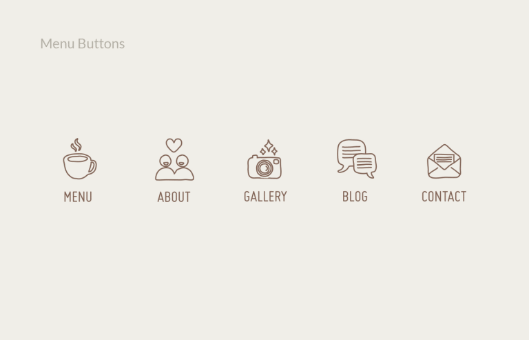 basho menu buttons design web