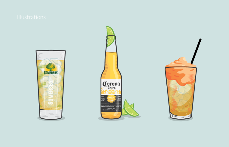 sammy j peppers drink card illustrations